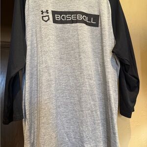Under Armour Gray and Black Baseball Shirt